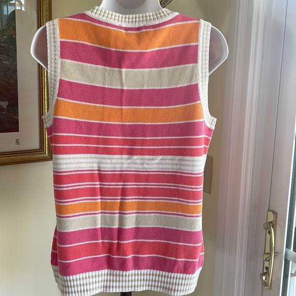 PENDLETON Sleeveless Cotton Sweater Top Pink/Orange size S Excellent Condition! - Picture 7 of 10
